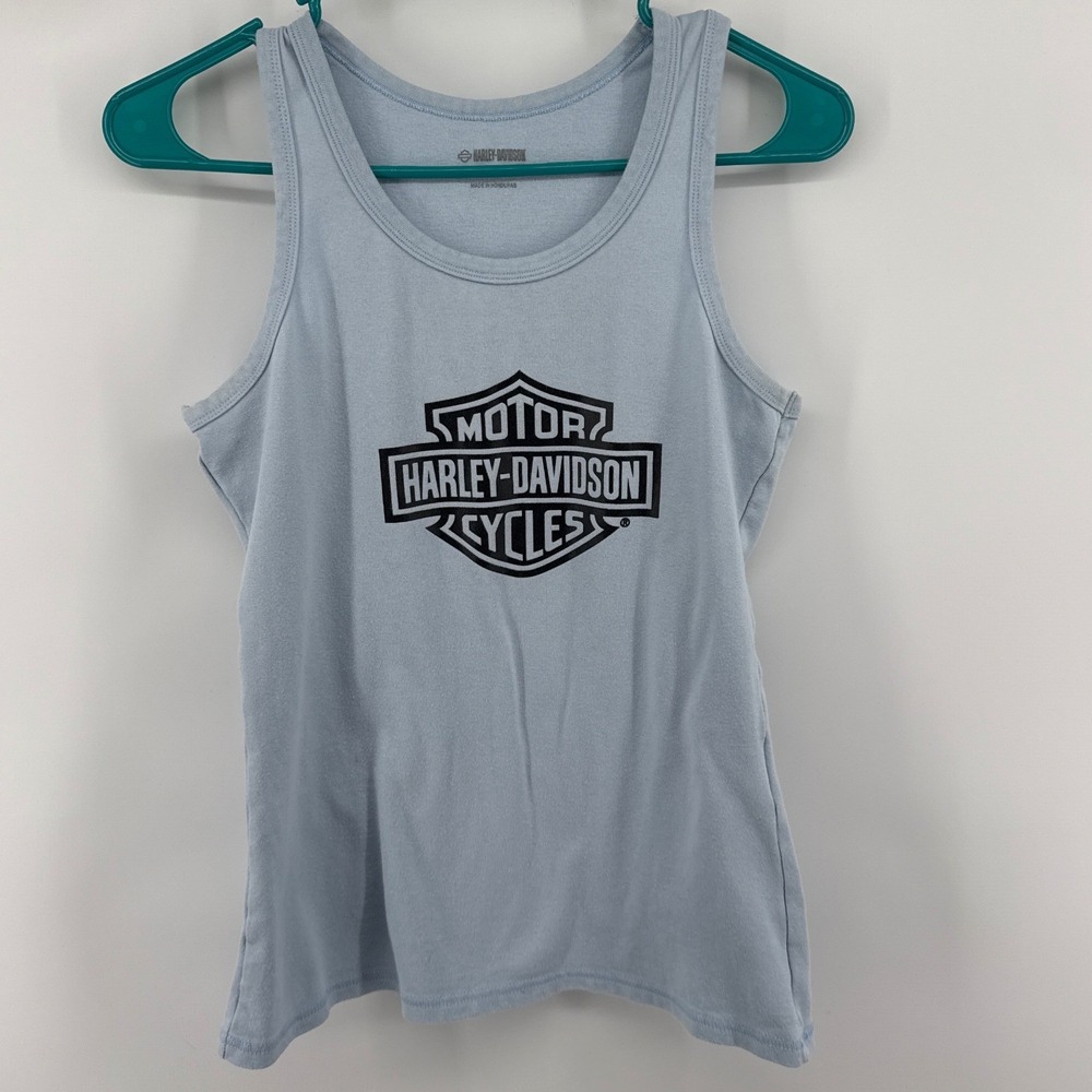 Harley-Davidson Light Blue Tank Top with Black Logo